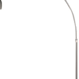 Mid 1-Light Brushed Nickel Adjustable Arc Floor Lamp With Metal Shade (94")