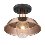 Shiny Copper Shallow Plate Adjustable Pendant Light