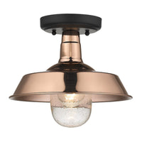 Shiny Copper Shallow Plate Adjustable Pendant Light