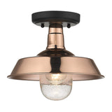 Shiny Copper Shallow Plate Adjustable Pendant Light