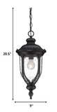 Matte Black Cast Aluminum Hanging Pendant Light