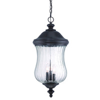 XL Three Light Matte Black Urn Shaped Hanging Light