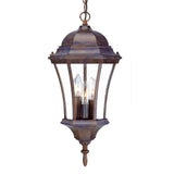Three Light Dark Brown Carousel Lantern Hanging Light