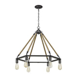 Holden 6-Light Antique Gray Wagon Wheel Chandelier