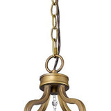Peyton 6-Light Raw Brass Chandelier With Crystal Accents