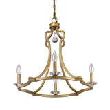 Peyton 4-Light Raw Brass Chandelier With Crystal Accents