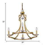 Peyton 4-Light Raw Brass Chandelier With Crystal Accents