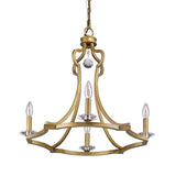 Peyton 4-Light Raw Brass Chandelier With Crystal Accents
