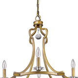 Peyton 4-Light Raw Brass Chandelier With Crystal Accents