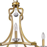 Peyton 4-Light Raw Brass Chandelier With Crystal Accents