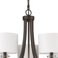 Kara 5-Light Oil-Rubbed Bronze Chandelier With Fabric Shades And Crystal Bobeches