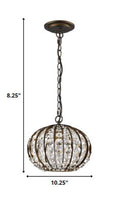 Olivia 1-Light Oil-Rubbed Bronze Crystal Globe Pendant
