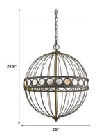 Aria 6-Light Oil-Rubbed Bronze Globe Pendant With Mother Of Pearl Accents