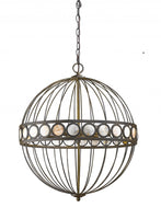 Aria 6-Light Oil-Rubbed Bronze Globe Pendant With Mother Of Pearl Accents