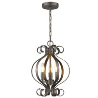 Lydia 3-Light Russet Chandelier With Melted Wax Tapers