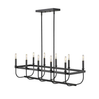 Beckett 10-Light Matte Black Island Pendant