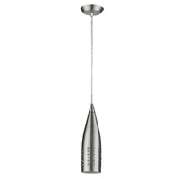 Narrow Silver Hanging Light with Glass Studs