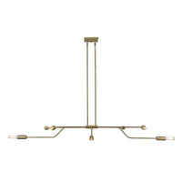 Perret 8-Light Aged Brass Convertible Pendant