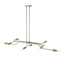 Perret 8-Light Aged Brass Convertible Pendant