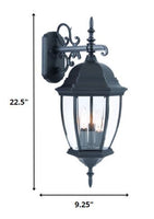 Matte Black Hanging Ornamental Lantern Wall Light