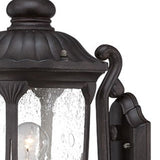 XL Black Cast Aluminum Glass Lantern Wall Light