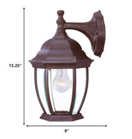 Dark Brown Wide Hanging Lantern Wall Light