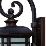XL Antique Bronze Frosted Linen Glass Lantern Wall Light