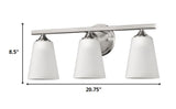 Three Light Silver Metal Vanity Wall Light