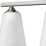 Three Light Silver Metal Vanity Wall Light