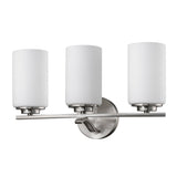 Three Light Silver and Glass Wall Sconce