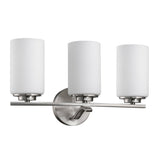 Three Light Silver and Glass Wall Sconce
