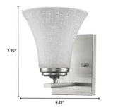 Silver Wall Light with Tapered Glass Shade