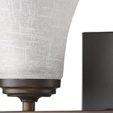 Two Light Bronze Wall Light with Tapered Glass Shade