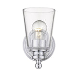 One Light Silver Glass Shade Wall Sconce