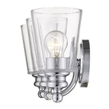 Three Light Silver Glass Shade Wall Sconce