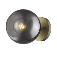Gold and Smoked Glass Wall Light