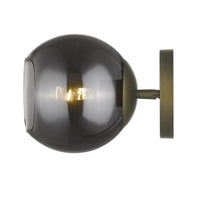 Gold and Smoked Glass Wall Light