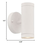 White LED Two Light Can Shape Wall Sconce