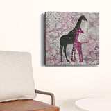 20" Exotic Pink Giraffes Canvas Wall Art