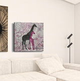 20" Exotic Pink Giraffes Canvas Wall Art