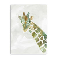 24" x 18" Abstract Marble Watercolor Giraffe Canvas Wall Art