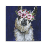 20" Watercolor Flower Llama Canvas Wall Art