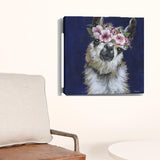 20" Watercolor Flower Llama Canvas Wall Art