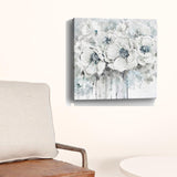 20" Winter Blues Flower Canvas Wall Art