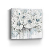 20" Winter Blues Flower Canvas Wall Art