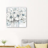 20" Winter Blues Flower Canvas Wall Art