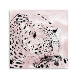 20" Pink Laying Leopard Canvas Wall Art