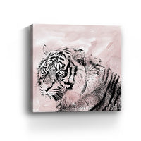 20" Pink Crouching Tiger Canvas Wall Art