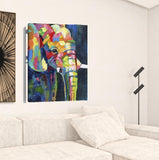 24" Bright Multi Color Elephant Canvas Wall Art