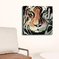 20" Staring Tiger Portrait Canvas Wall Art